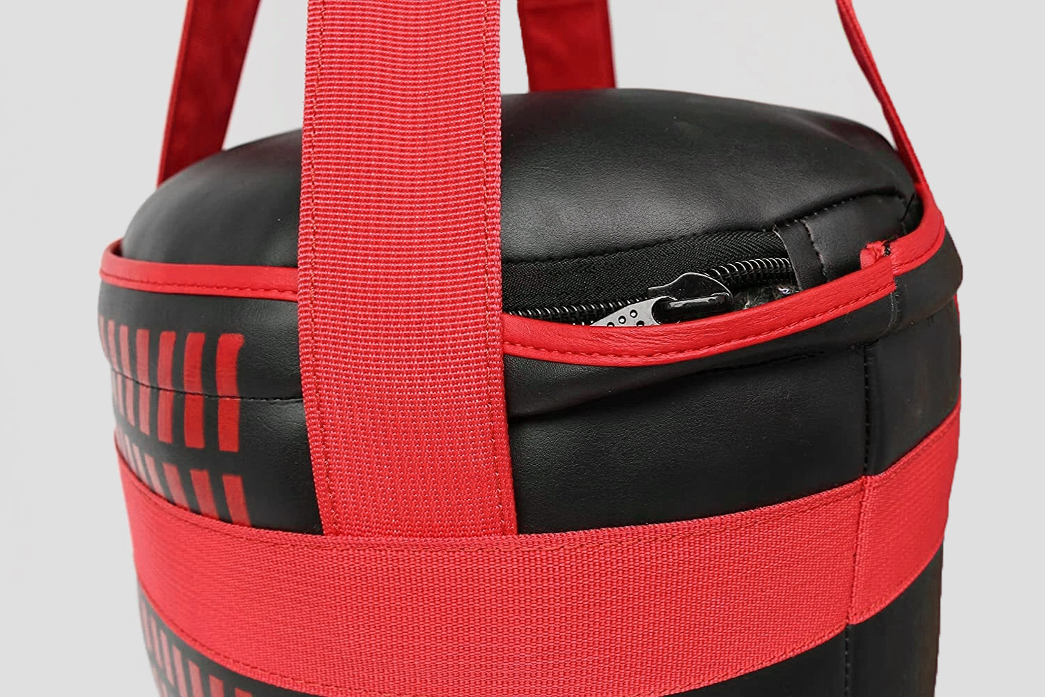 DAAN MMA Red Leather Boxing Punching Bag with Red Straps