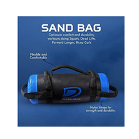 DAAN MMA Blue Vinyl Sandbag Workout Training Power Bag with Handles & Zipper