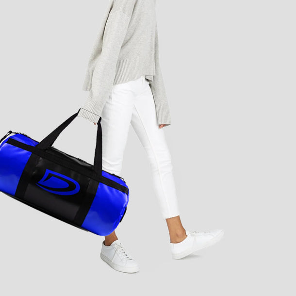 Vinyl Duffel Bag for Gym & Travel - Blue