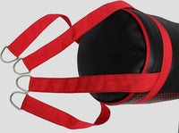 DAAN MMA Red Leather Boxing Punching Bag with Red Straps
