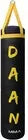 DAAN MMA Black Leather Boxing Punching Bag with Yellow Straps