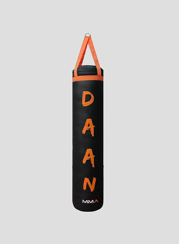 DAAN MMA Orange Leather Boxing Punching Bag with Orange Straps