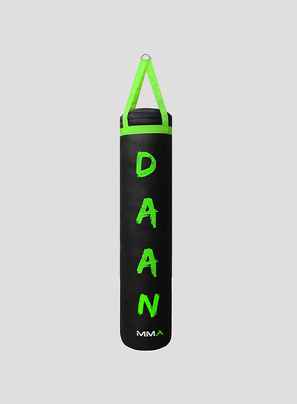 DAAN MMA Green Leather Boxing Punching Bag with Green Straps