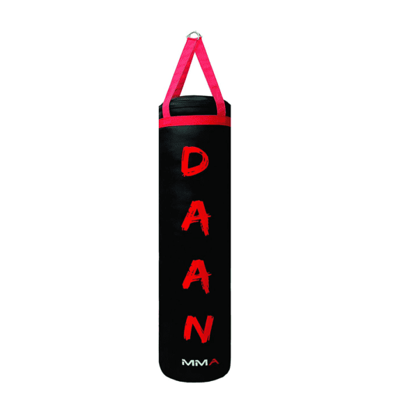 DAAN MMA Red Leather Boxing Punching Bag with Red Straps