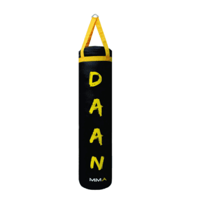 DAAN MMA Yellow Leather Boxing Punching Bag with Yellow Straps