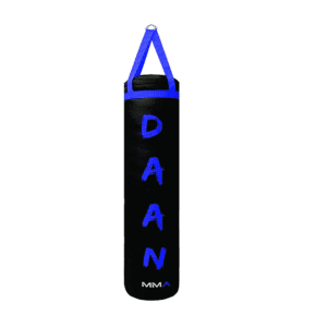 DAAN MMA Blue Leather Boxing Punching Bag with Blue Straps